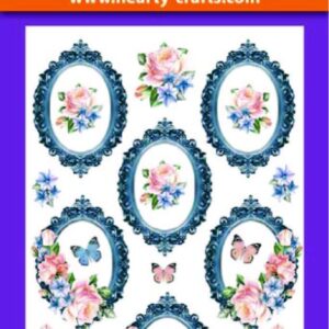 3D Relief Stickers A4 - Kaders met Rozen - HCRS11787-05