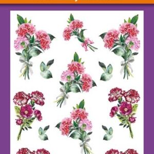 Relief Sticker  – Roze Bloemen- HCRS11667-04