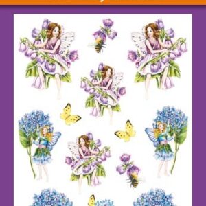 Relief Sticker  – Paars met Blauwe Efljes-  HCRS11669-04