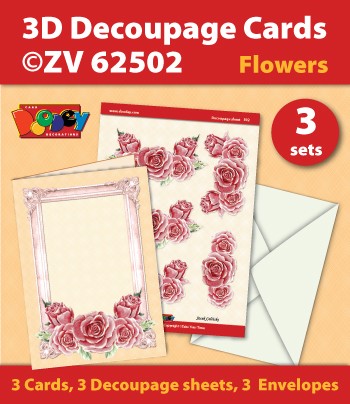 3D Decoupage Cards - Rozen - ZV62502